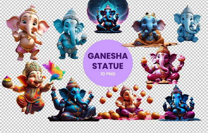 Ganesha Statue Art Lord 3D Elements Pack image